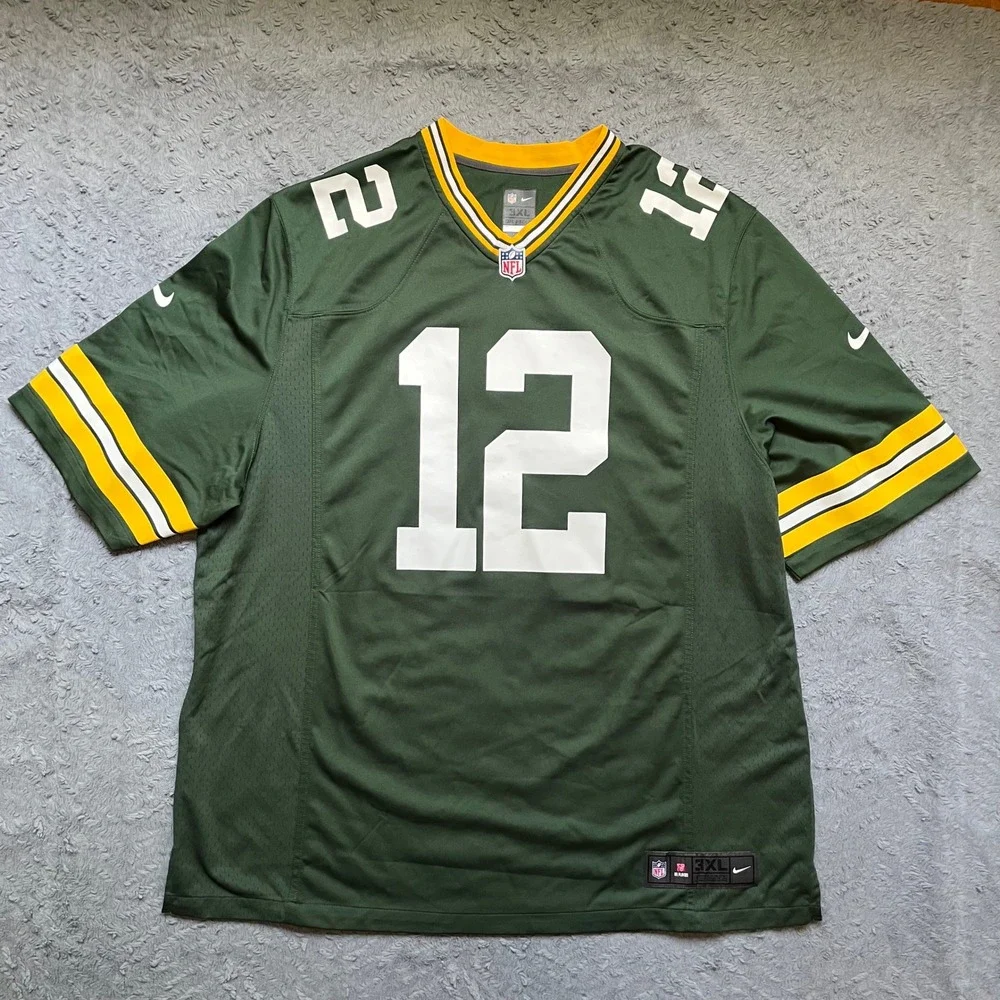 Nike Green Bay Packers Aaron Rodgers 12 Jersey Mens 3XL Green NFL Football